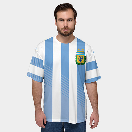 Мужская футболка оверсайз Сборная Аргентины: ЧМ-2018 / 3D-принт – фото 3