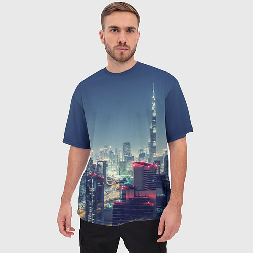 Мужская футболка оверсайз Дубай / 3D-принт – фото 3