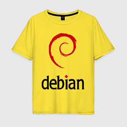 Футболка оверсайз мужская Debian, цвет: желтый