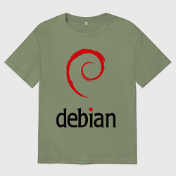Футболка оверсайз мужская Debian, цвет: авокадо