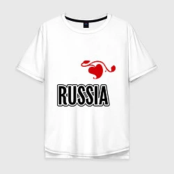 Футболка оверсайз мужская Russia Leaf, цвет: белый