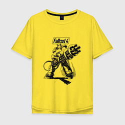 Футболка оверсайз мужская Fallout 4: Machine gun, цвет: желтый