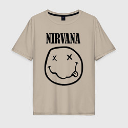 Футболка оверсайз мужская Nirvana, цвет: миндальный