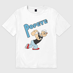 Футболка оверсайз мужская Popeye, цвет: белый