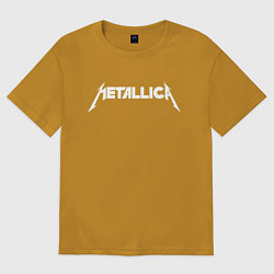 Футболка оверсайз мужская Metallica, цвет: горчичный
