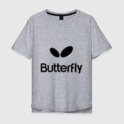 Футболка оверсайз мужская Butterfly Logo, цвет: меланж