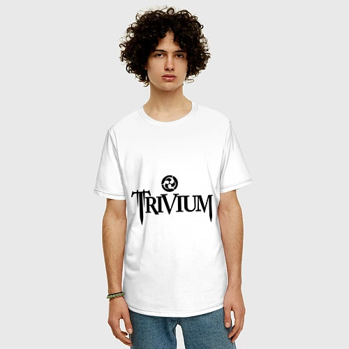 Мужская футболка оверсайз Trivium / Белый – фото 3
