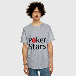 Футболка оверсайз мужская Poker Stars, цвет: меланж — фото 2