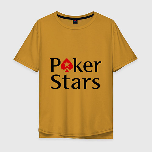 Мужская футболка оверсайз Poker Stars / Горчичный – фото 1