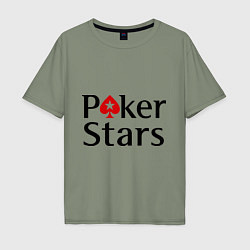 Футболка оверсайз мужская Poker Stars, цвет: авокадо