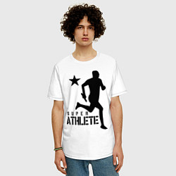 Футболка оверсайз мужская Лёгкая атлетика, цвет: белый — фото 2