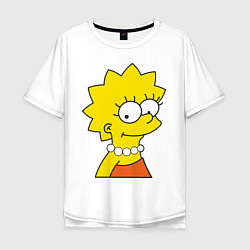 Футболка оверсайз мужская Lisa Simpson, цвет: белый