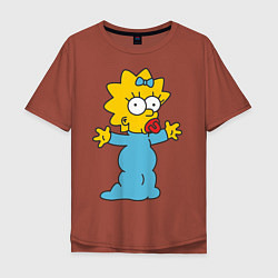 Футболка оверсайз мужская Maggie Simpson, цвет: кирпичный