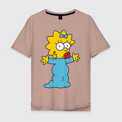 Футболка оверсайз мужская Maggie Simpson, цвет: пыльно-розовый