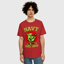 Футболка оверсайз мужская Navy: Po-1967, цвет: красный — фото 2