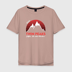 Футболка оверсайз мужская Twin Peaks: Pie & Murder, цвет: пыльно-розовый