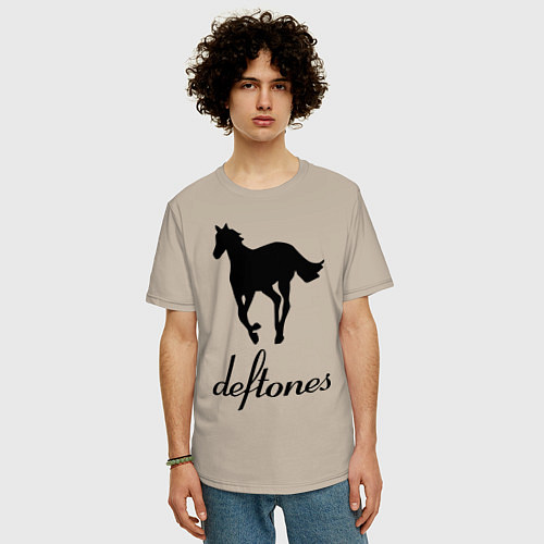 Мужская футболка оверсайз Deftones / Миндальный – фото 3
