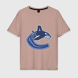 Футболка оверсайз мужская Vancouver Canucks, цвет: пыльно-розовый