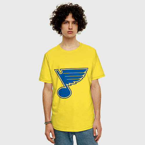 Мужская футболка оверсайз St Louis Blues / Желтый – фото 3