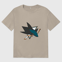 Футболка оверсайз мужская San Jose Sharks, цвет: миндальный