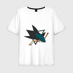 Футболка оверсайз мужская San Jose Sharks, цвет: белый