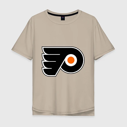 Мужская футболка оверсайз Philadelphia Flyers / Миндальный – фото 1