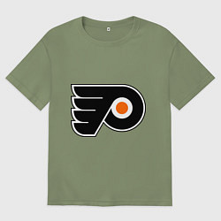 Футболка оверсайз мужская Philadelphia Flyers, цвет: авокадо