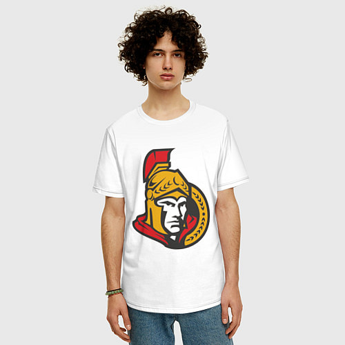 Мужская футболка оверсайз Ottawa Senators / Белый – фото 3