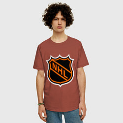 Футболка оверсайз мужская NHL, цвет: кирпичный — фото 2
