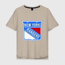 Футболка оверсайз мужская New York Rangers, цвет: миндальный