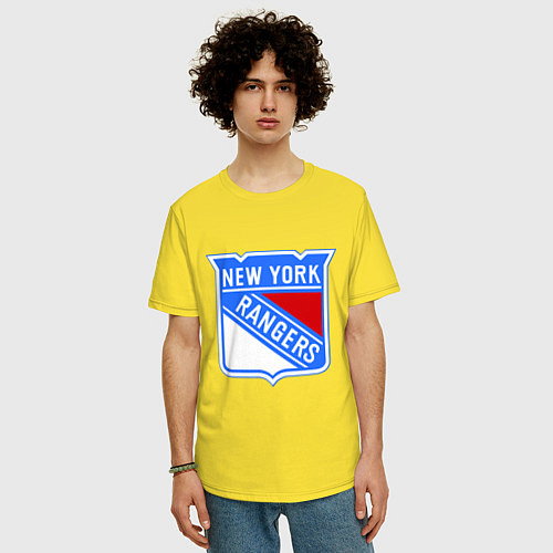 Мужская футболка оверсайз New York Rangers / Желтый – фото 3