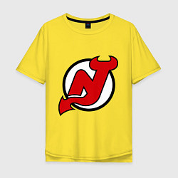Футболка оверсайз мужская New Jersey Devils, цвет: желтый