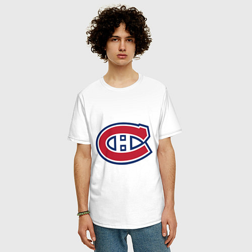 Мужская футболка оверсайз Montreal Canadiens / Белый – фото 3