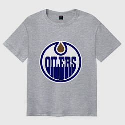 Футболка оверсайз мужская Edmonton Oilers, цвет: меланж