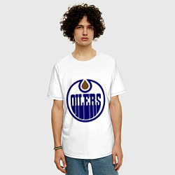 Футболка оверсайз мужская Edmonton Oilers, цвет: белый — фото 2