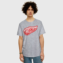Футболка оверсайз мужская Detroit Red Wings, цвет: меланж — фото 2