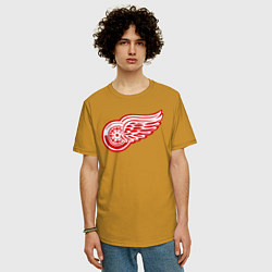 Футболка оверсайз мужская Detroit Red Wings, цвет: горчичный — фото 2