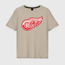 Футболка оверсайз мужская Detroit Red Wings, цвет: миндальный