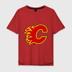 Футболка оверсайз мужская Calgary Flames, цвет: красный