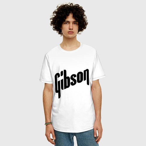 Мужская футболка оверсайз Gibson / Белый – фото 3
