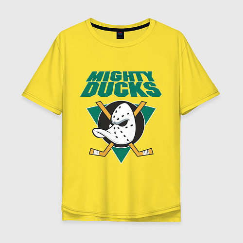 Мужская футболка оверсайз Anaheim Mighty Ducks / Желтый – фото 1