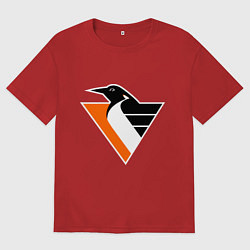 Футболка оверсайз мужская Pittsburgh Penguins, цвет: красный