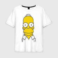 Футболка оверсайз мужская Homer Face, цвет: белый