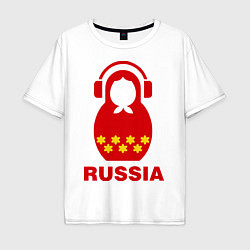 Футболка оверсайз мужская Russia dj, цвет: белый