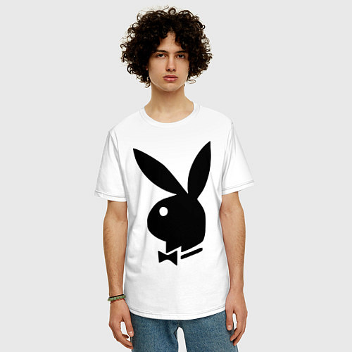 Мужская футболка оверсайз Playboy / Белый – фото 3