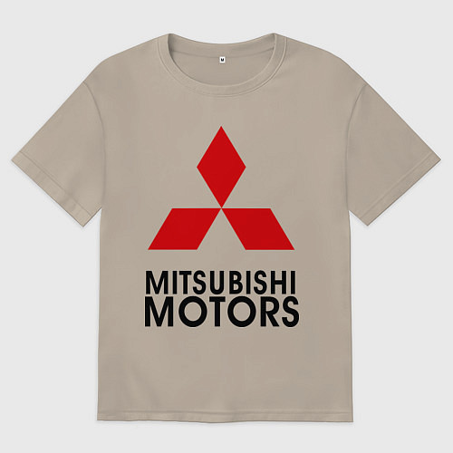 Мужская футболка оверсайз Mitsubishi / Миндальный – фото 1