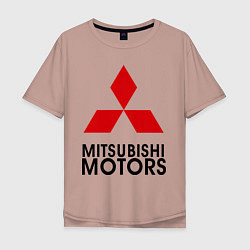 Футболка оверсайз мужская Mitsubishi, цвет: пыльно-розовый