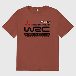 Футболка оверсайз мужская Mitsubishi wrc, цвет: кирпичный