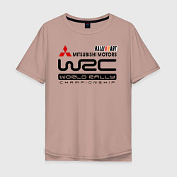 Футболка оверсайз мужская Mitsubishi wrc, цвет: пыльно-розовый