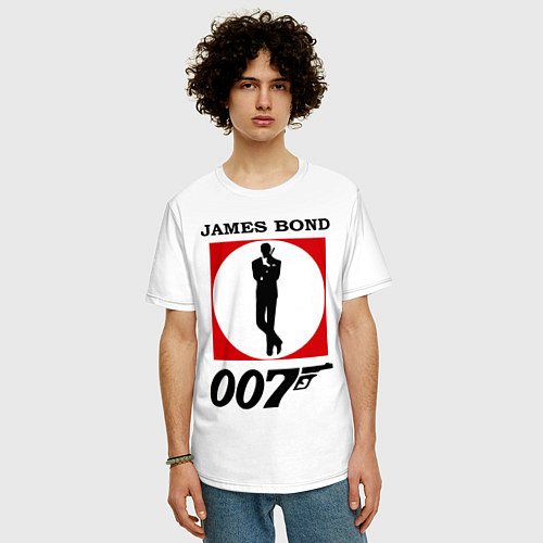 Мужская футболка оверсайз James Bond 007 / Белый – фото 3